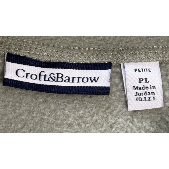 Women’s Green Fleece Embroidered Jacket Cardinals Birds Holly Cottagecore Sz PL - Picture 5 of 8